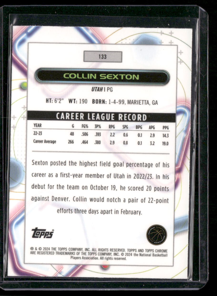 2023-24 Topps Chrome Cosmic #133 Collin Sexton
