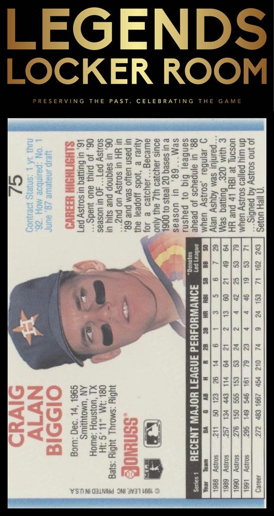 1992 Donruss #75a Craig Biggio