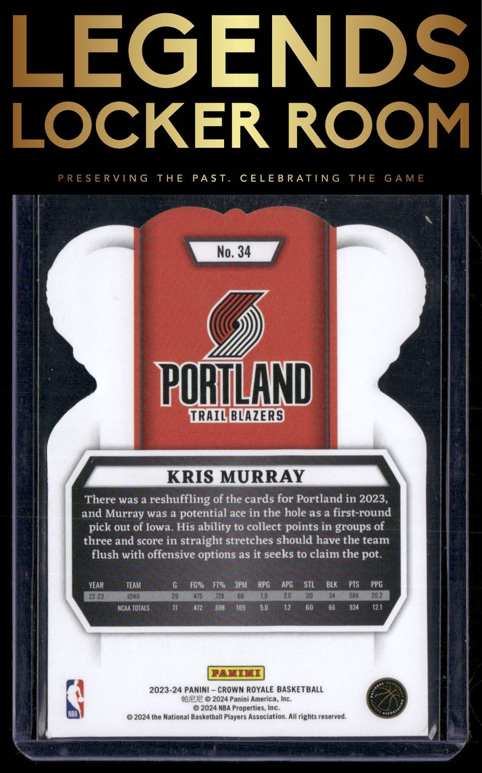 2023-24 Panini Crown Royale #34 Kris Murray