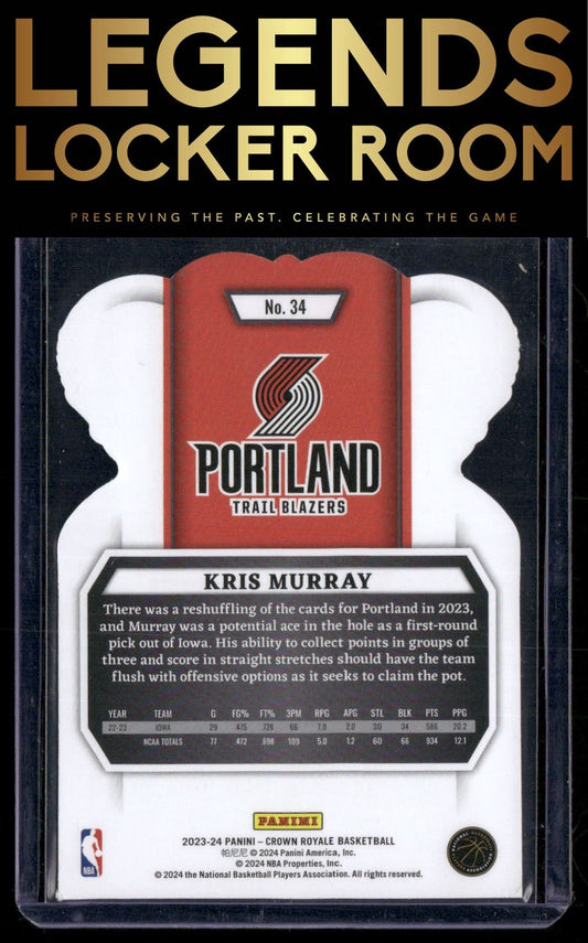 2023-24 Panini Crown Royale #34 Kris Murray