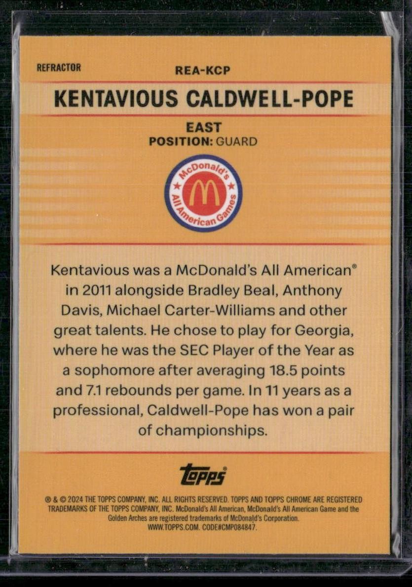 2024 Topps Chrome McDonald's All-American Kentavious Caldwell-Pope Refractor