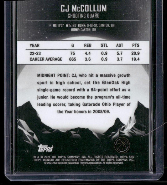2023-24 Topps Midnight #28 CJ McCollum /75