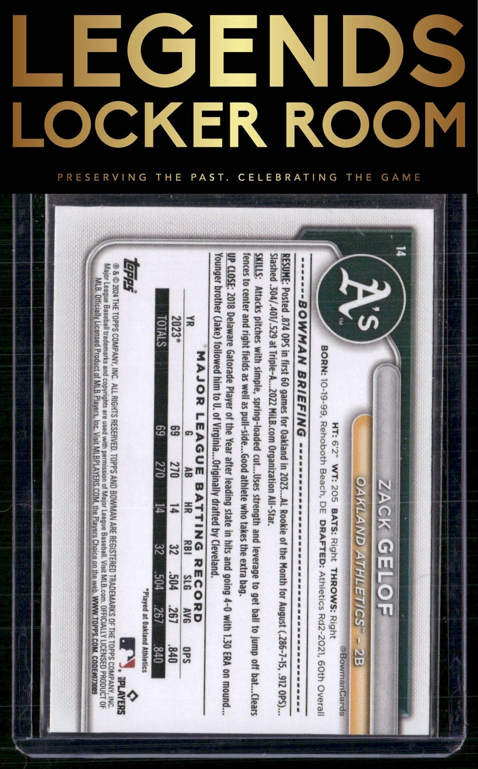 2024 Bowman #14 Zack Gelof