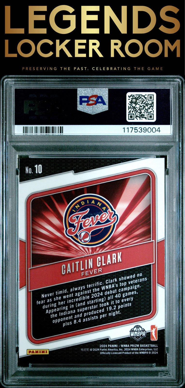 2024 Panini Prizm Wnba Fearless #10 Caitlin Clark PSA 8