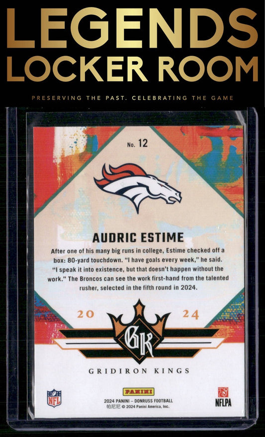 2024 Donruss #12 Audric Estime Rookie Gridiron Kings