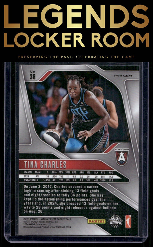 2024 Panini Prizm WNBA #36 Tina Charles Silver Prizms