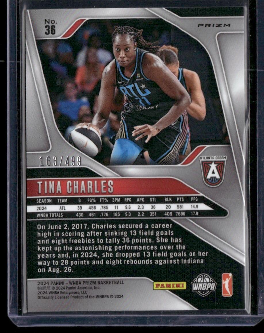 2024 Panini Prizm WNBA #36 Tina Charles Pulsar Prizms #/499