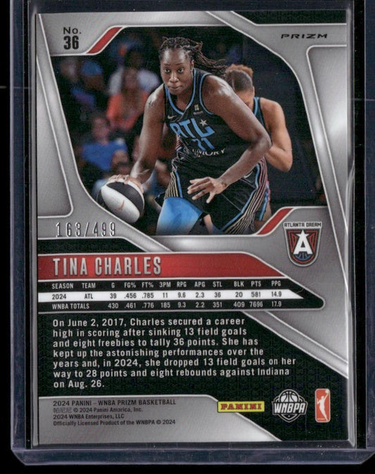 2024 Panini Prizm WNBA #36 Tina Charles Pulsar Prizms #/499
