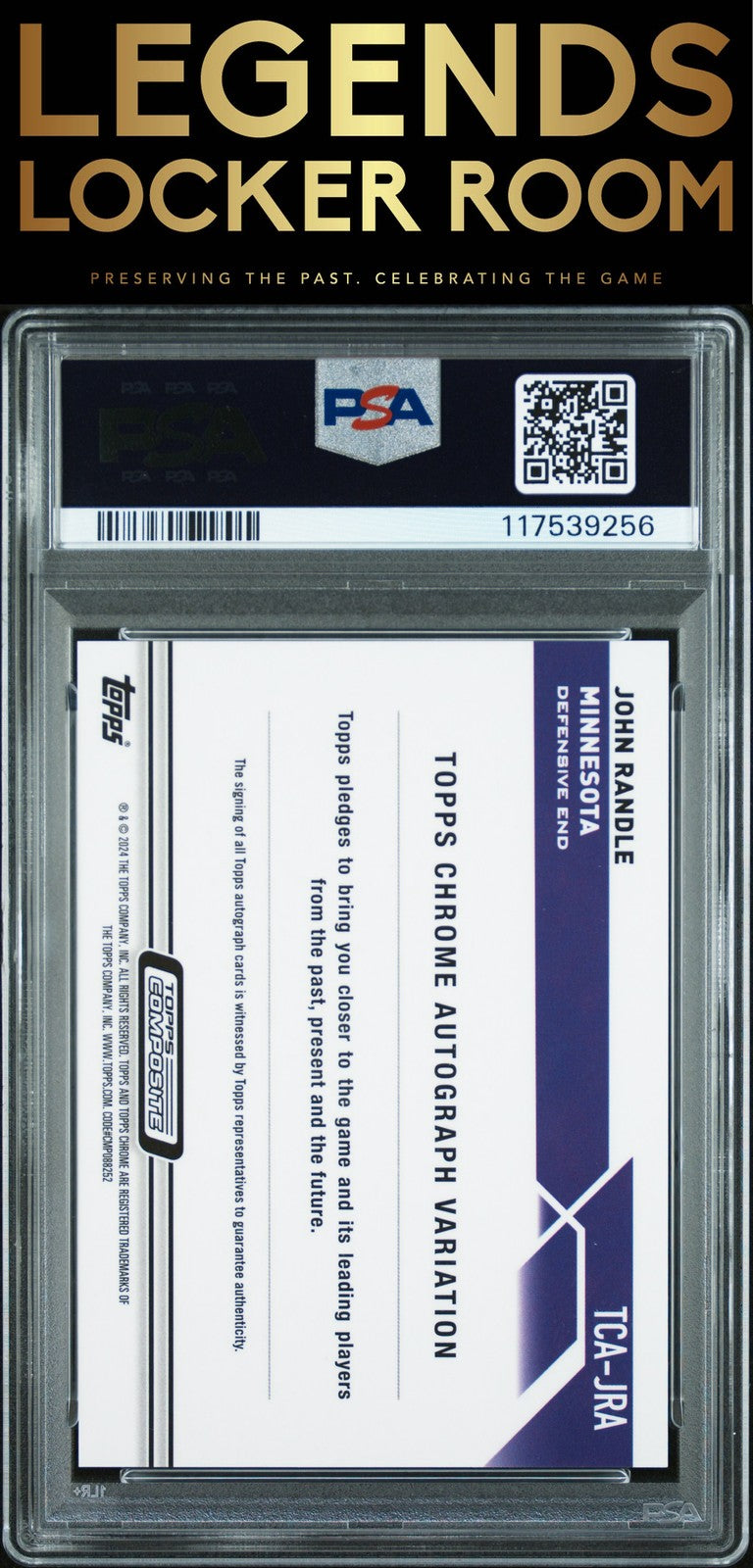 2023 Topps Composite Topps Chrome Auto John Randle Purple PSA 10