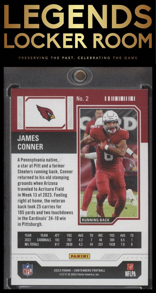 2023 Panini Contenders #2 James Conner Conference Ticket /99