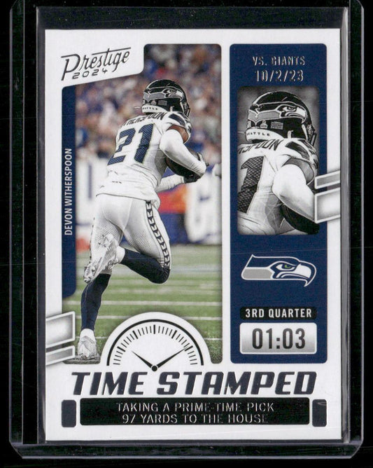 2024 Panini Prestige #TS-DWS Devon Witherspoon Time Stamped