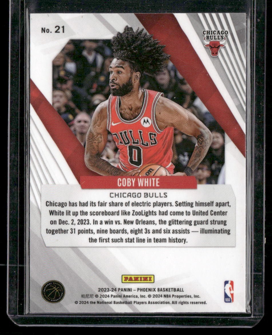 2023-24 Panini Phoenix #21 Coby White Phoenix Teal Lazer