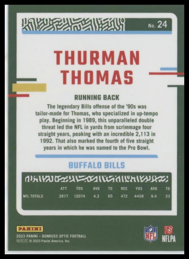2023 Donruss Optic #24 Thurman Thomas