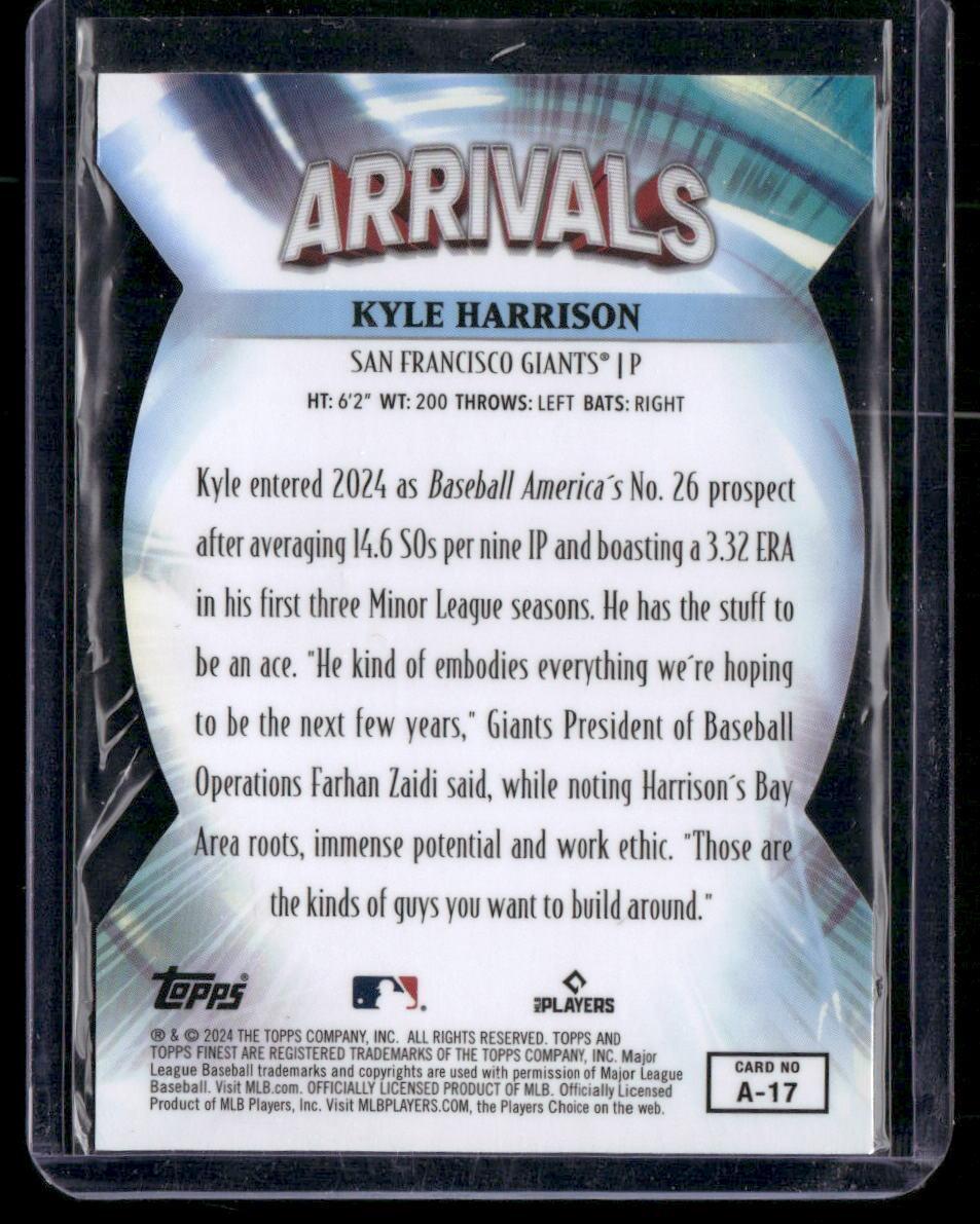 2024 Finest #A-17 Kyle Harrison Arrivals