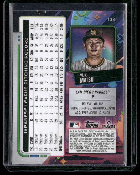 2024 Topps Chrome Cosmic #133 Yuki Matsui