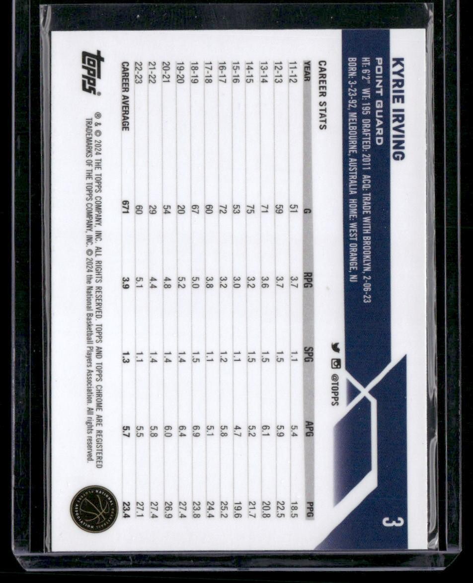 2023-24 Topps Chrome #3 Kyrie Irving