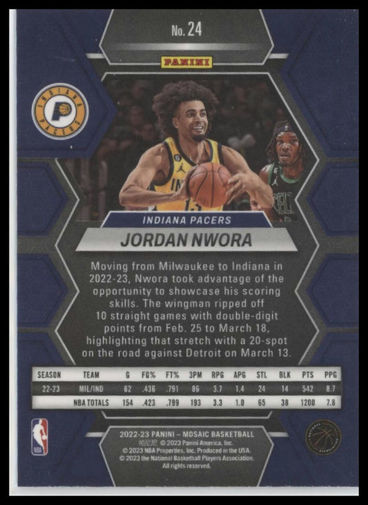 2022-23 Panini Mosaic #24 Jordan Nwora