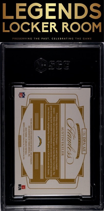 2019 Panini Flawless #DPA-AE Austin Ekeler Dual Patch Auto. Ruby SGC 9