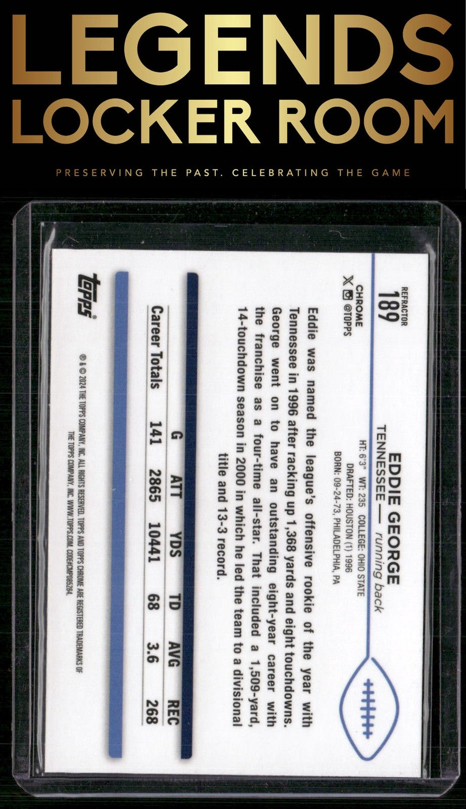 2024 Topps Chrome #189 Eddie George Refractor