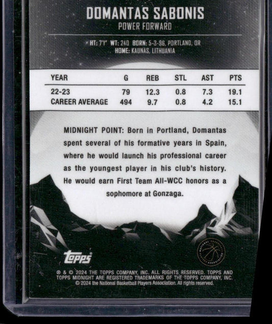 2023-24 Topps Midnight #45 Domantas Sabonis /149
