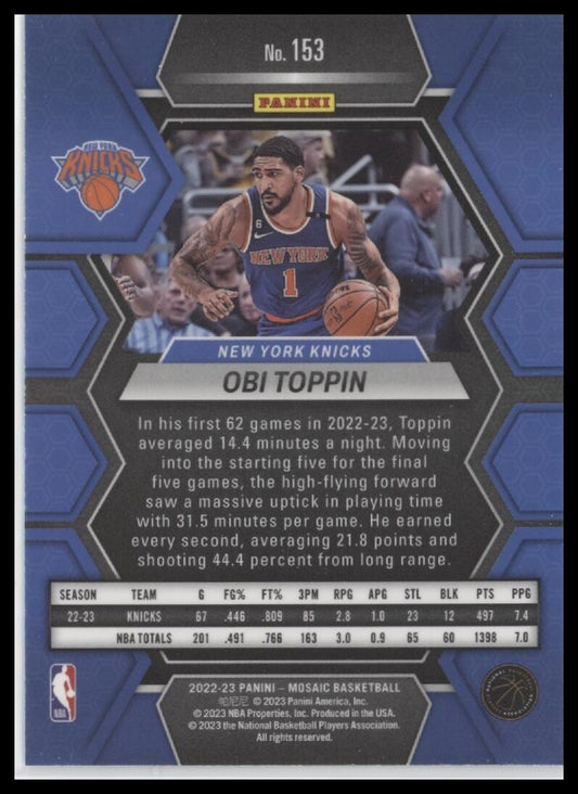 2022-23 Panini Mosaic #153 Obi Toppin