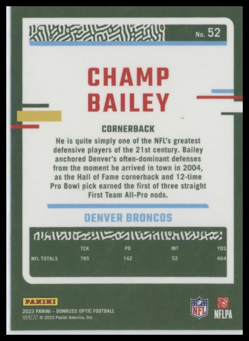 2023 Donruss Optic #52 Champ Bailey