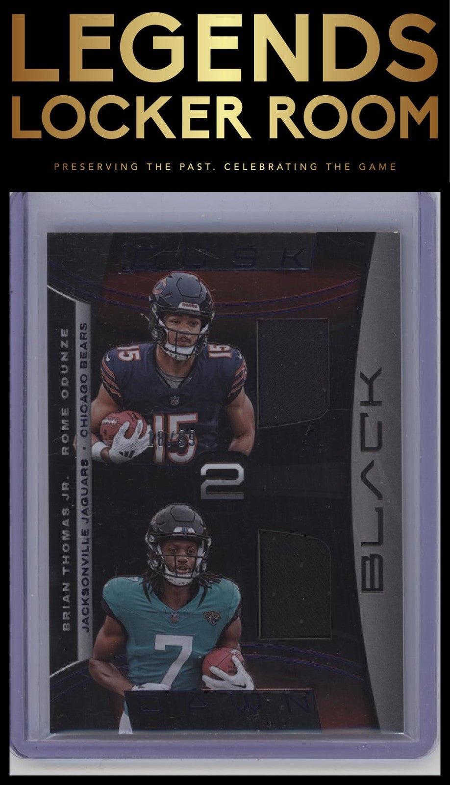 2024 Panini Black #D2D-ROBTJ Rome Odunze / Brian Thomas Jr. Dusk 2 Dawn Royal