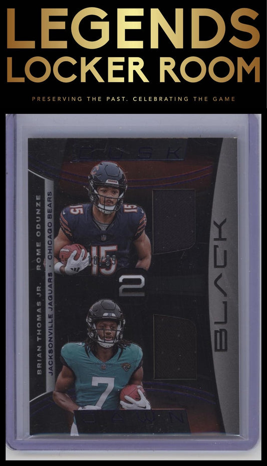 2024 Panini Black #D2D-ROBTJ Rome Odunze / Brian Thomas Jr. Dusk 2 Dawn Royal