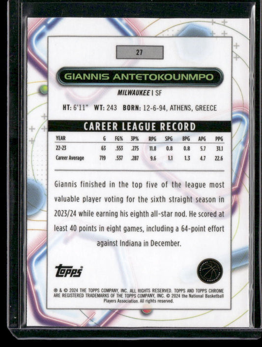 2023-24 Topps Chrome Cosmic #27 Giannis Antetokounmpo
