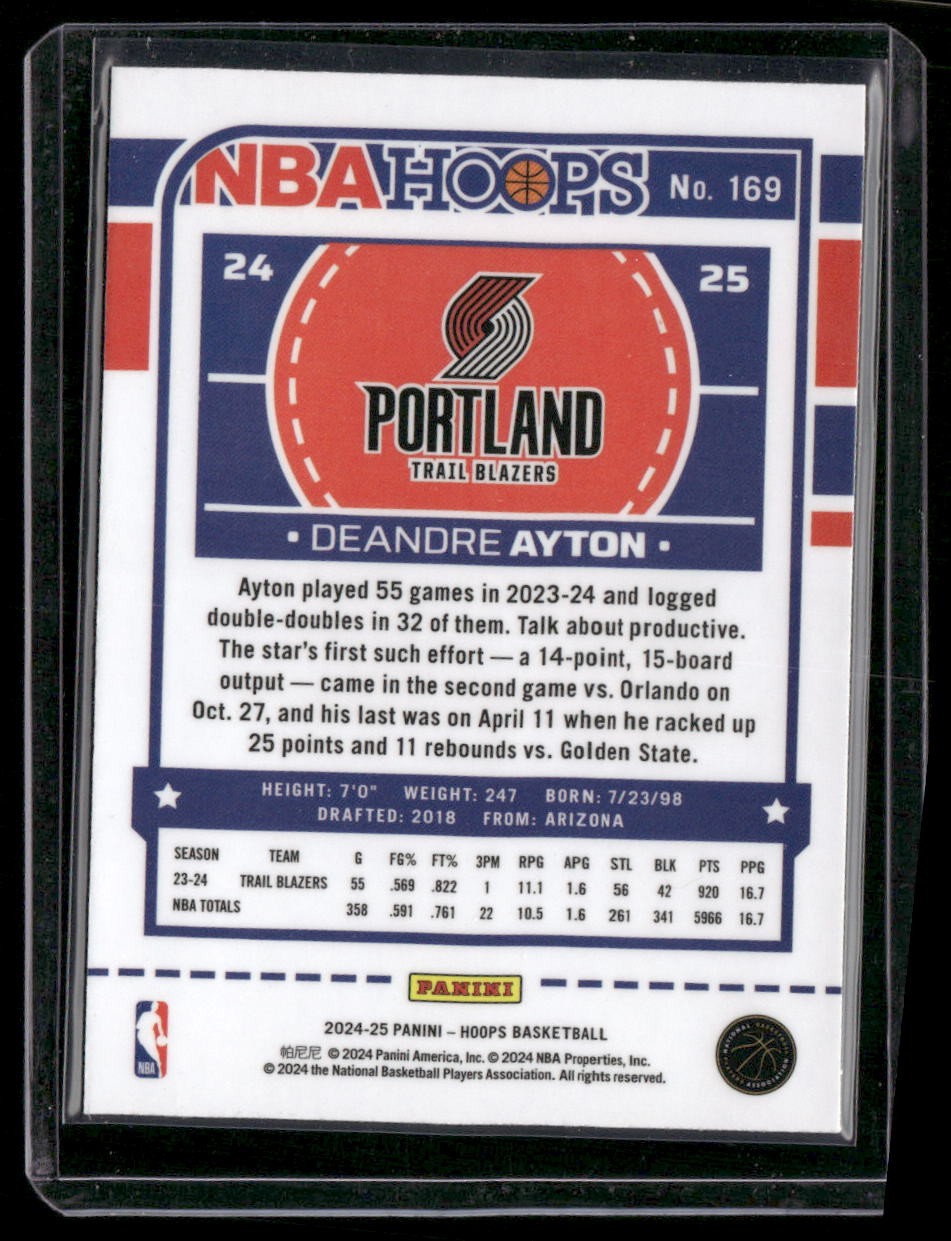 2024-25 Hoops #169 Deandre Ayton Premium Prizms Silver