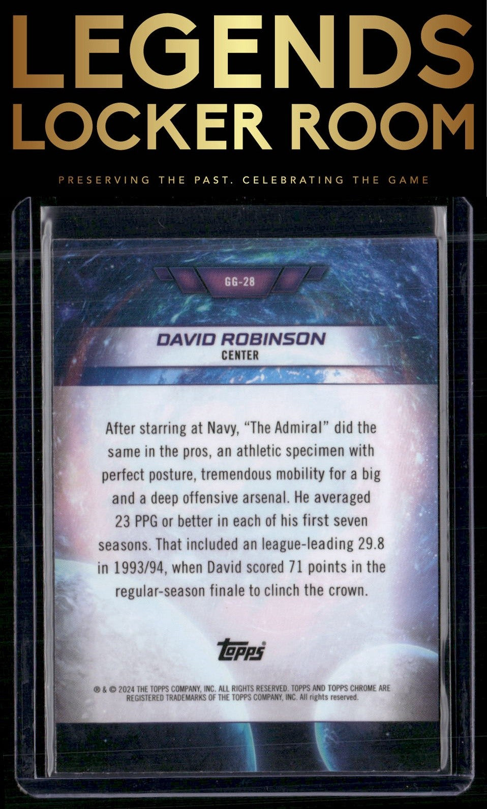 2023-24 Topps Chrome Cosmic #GG-28 David Robinson Galaxy Greats