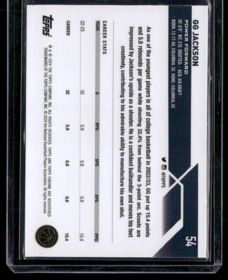 2023-24 Topps Chrome #54 GG Jackson