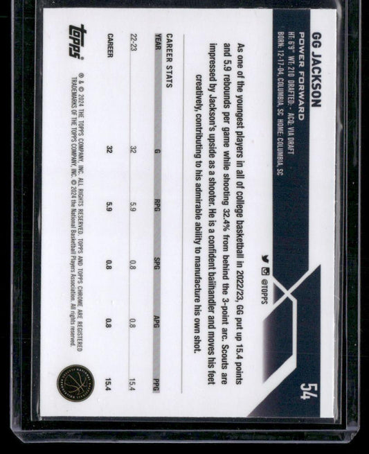 2023-24 Topps Chrome #54 GG Jackson