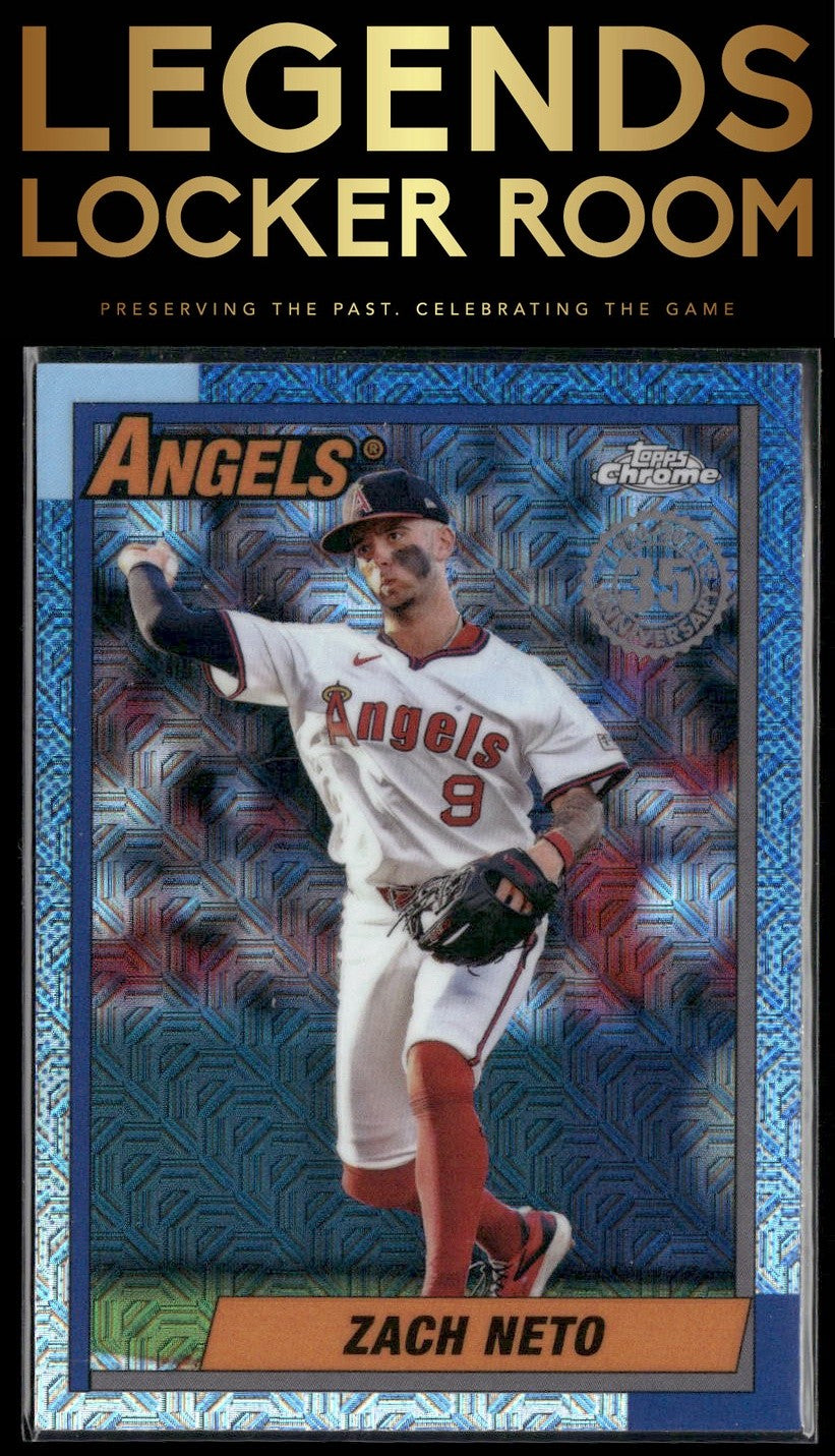 2025 Topps Zach Neto 1990 Topps Baseball 35th Anniversary Chrome Mojo