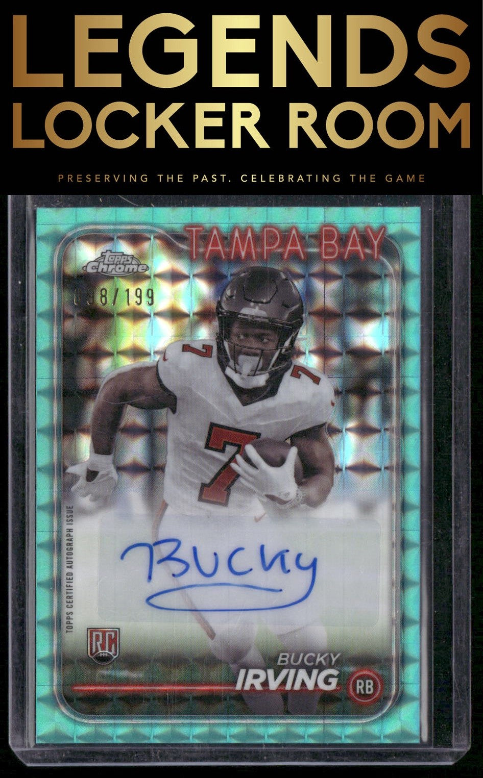 2024 Topps Chrome #RA-BIR Bucky Irving Rookie Autographs Aqua Refractor #/199