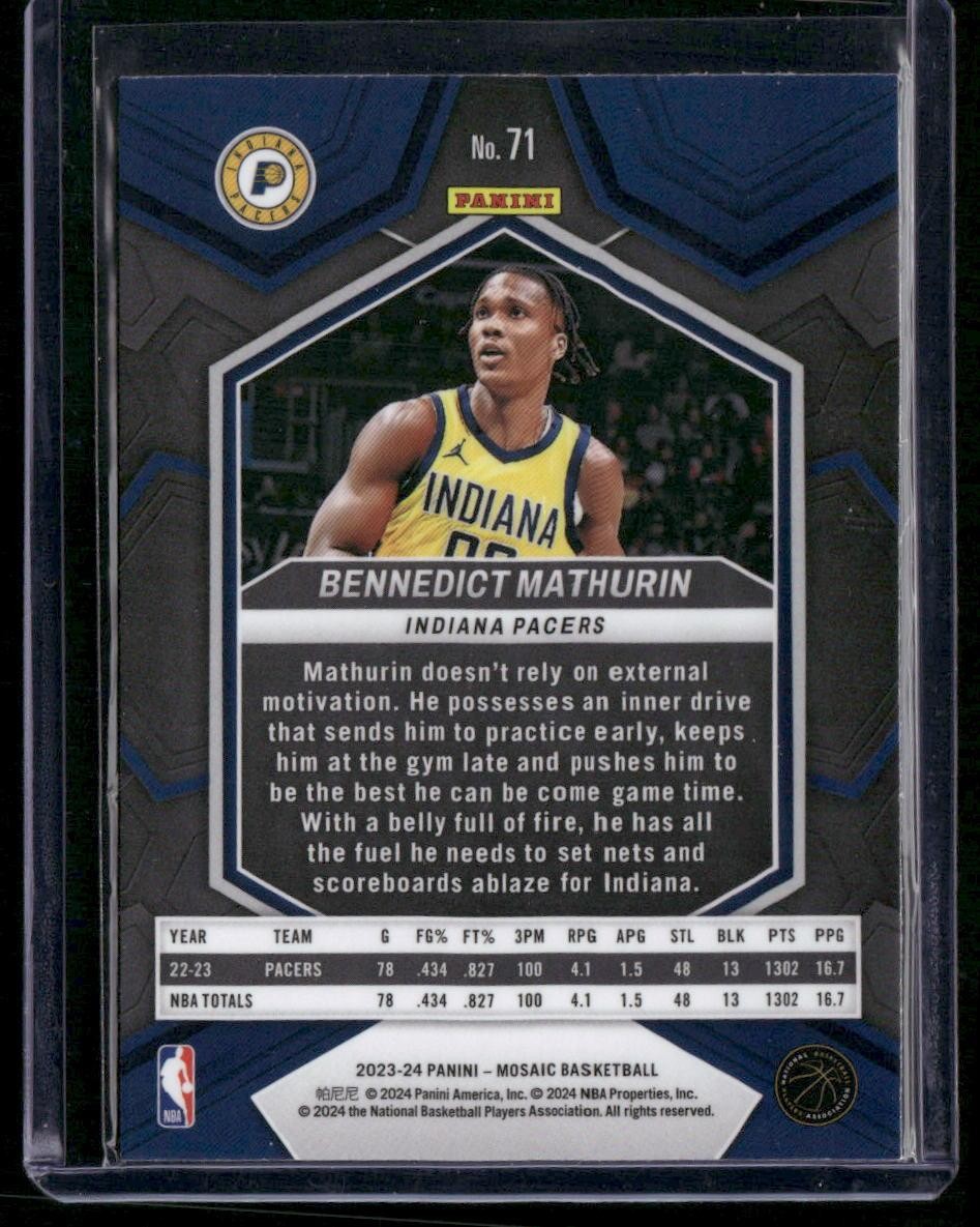 2023-24 Panini Mosaic #71 Bennedict Mathurin