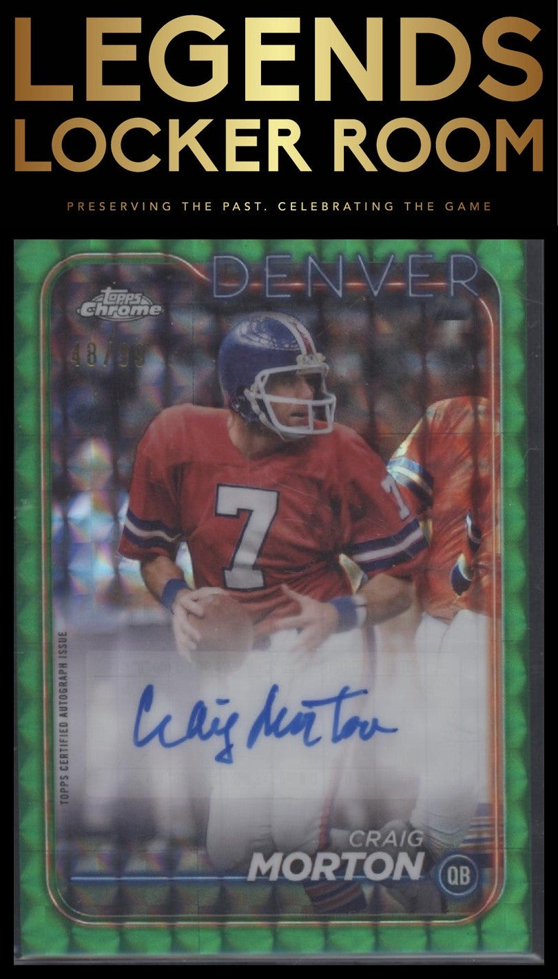 2024 Topps Chrome #BA-CMO Craig Morton Autographs Green Geometric Refractor #/99