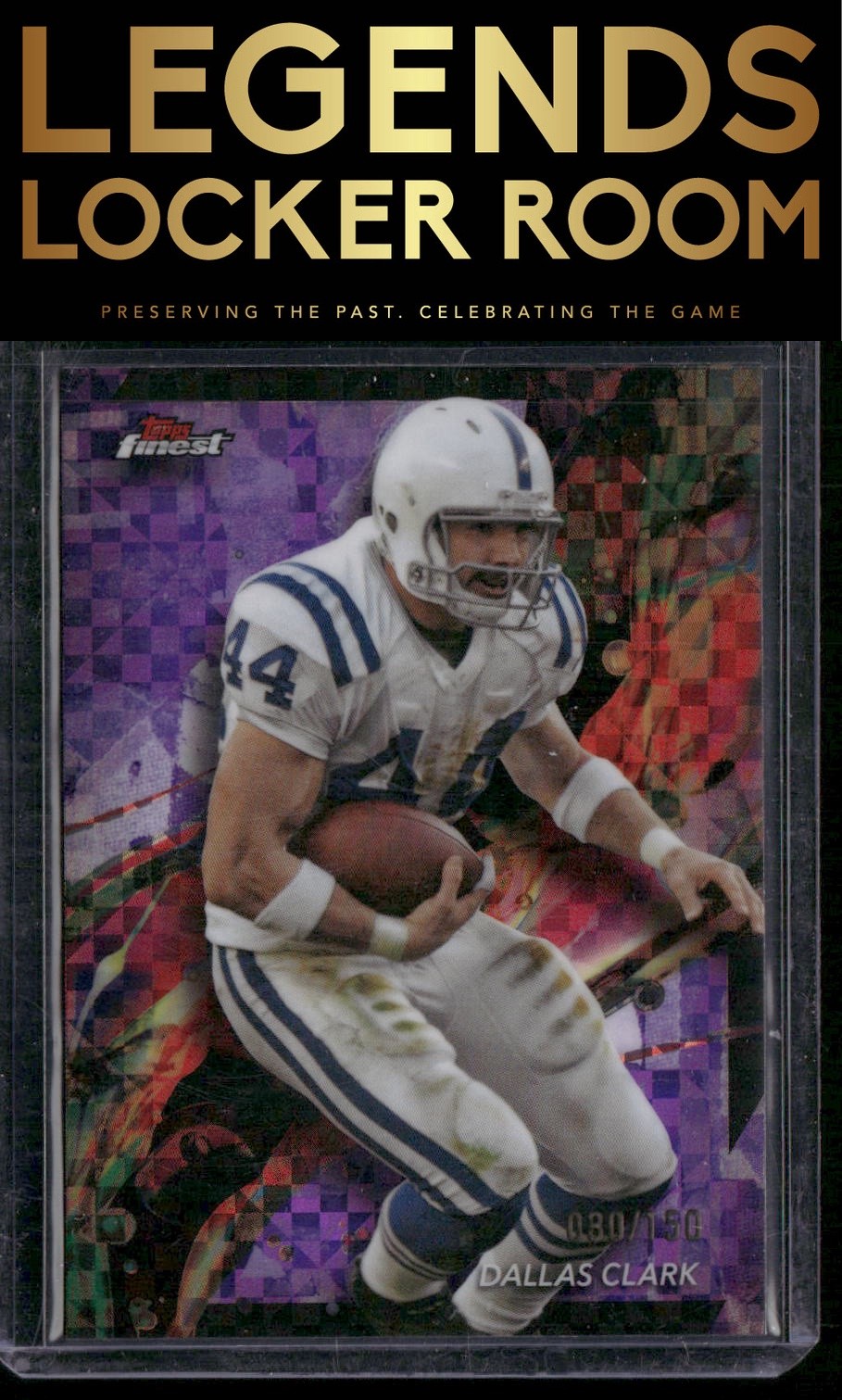 2024 Finest #33 Dallas Clark Purple Checkerboard Refractor #/150