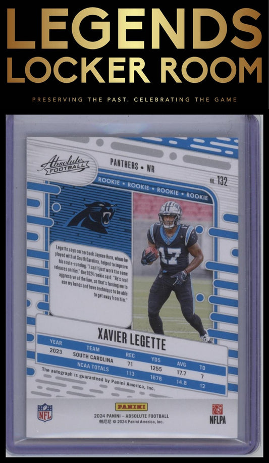 2024 Panini Absolute #132 Xavier Legette Blue Spectrum Auto #/50