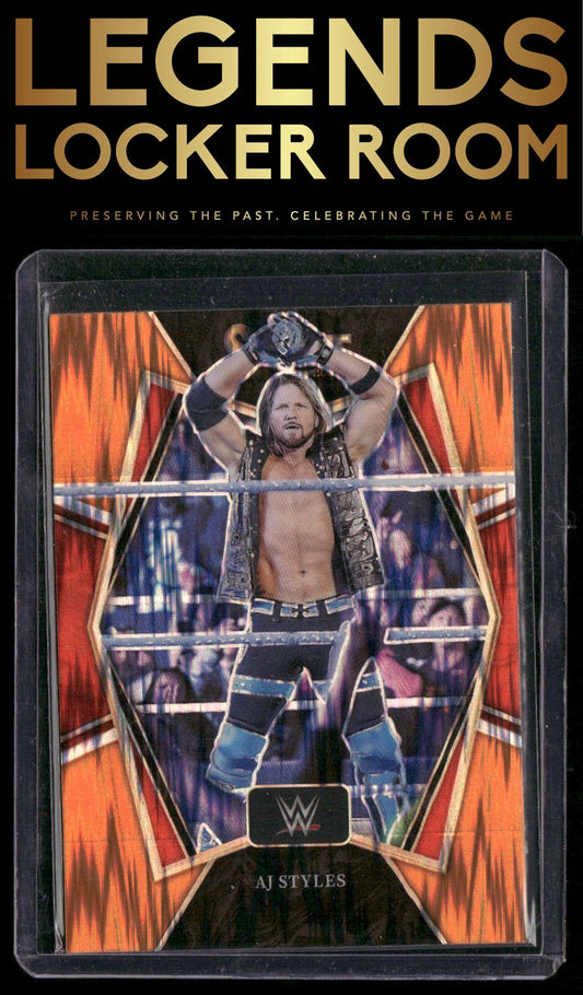 2022 Panini Select WWE #107 AJ Styles Orange Flash Prizms