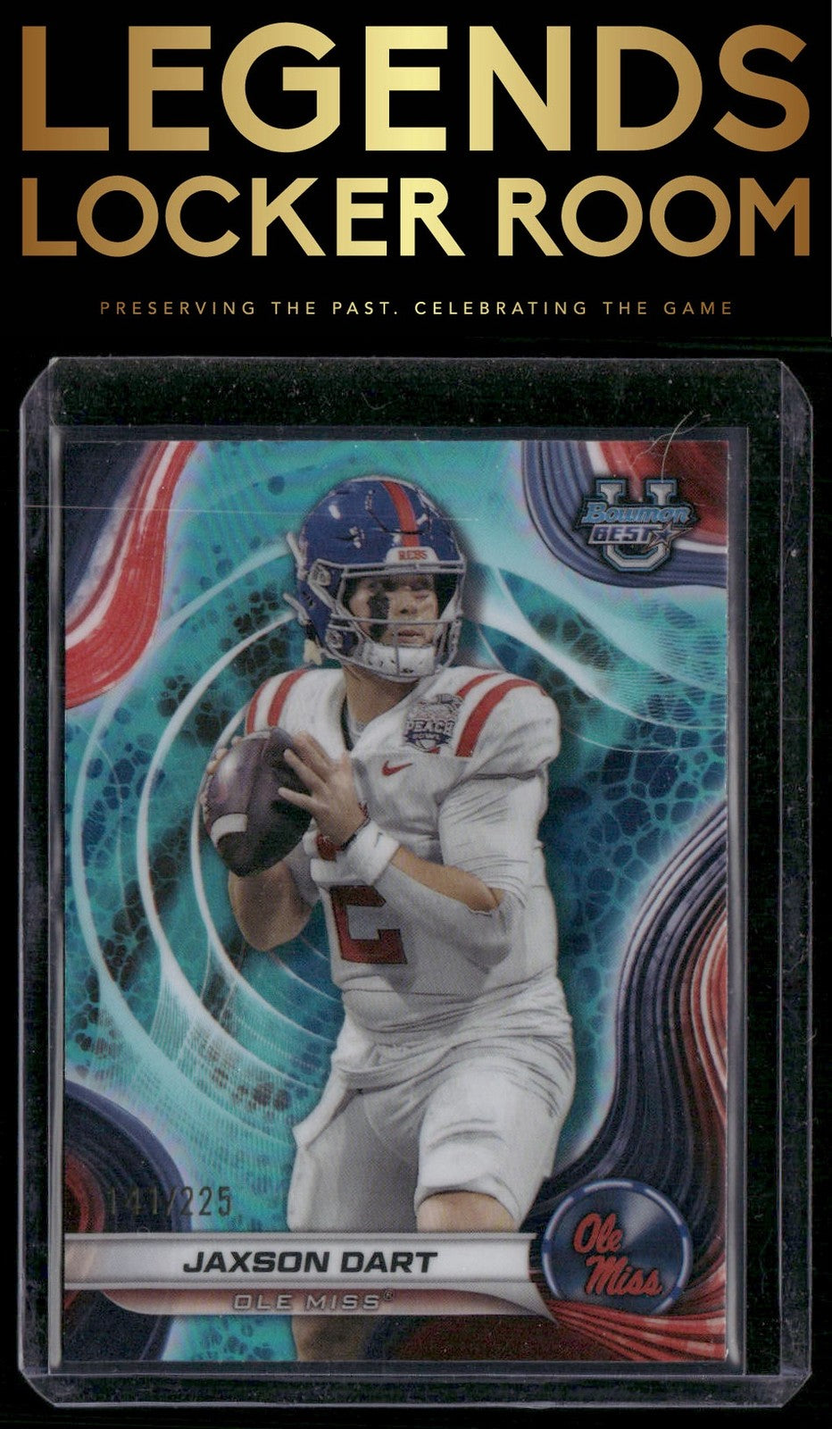 2024 Bowman University Best #69 Jaxson Dart Aqua Refractor #/225