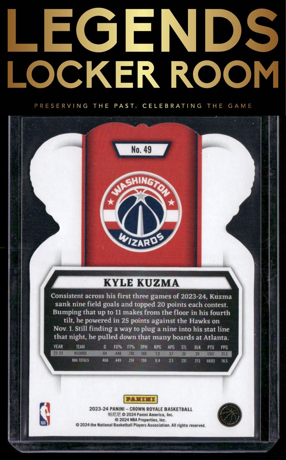 2023-24 Panini Crown Royale #49 Kyle Kuzma Crystal