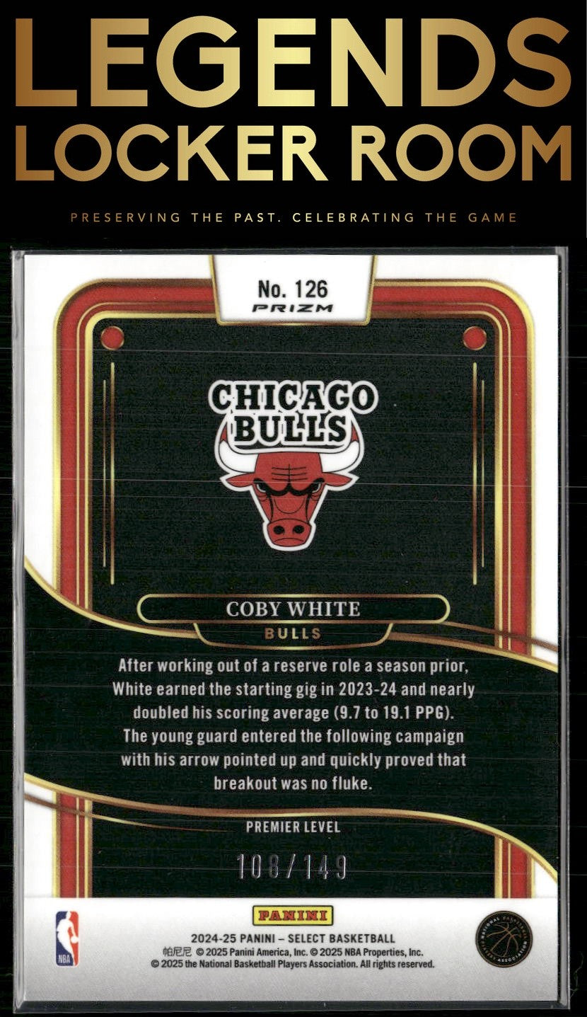 2024-25 Panini Select #126 Coby White White Prizm #/149