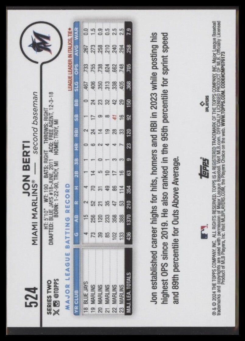 2024 Topps #524 Jon Berti