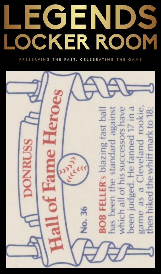 1983 Donruss Hall of Fame Heroes #36 Bob Feller