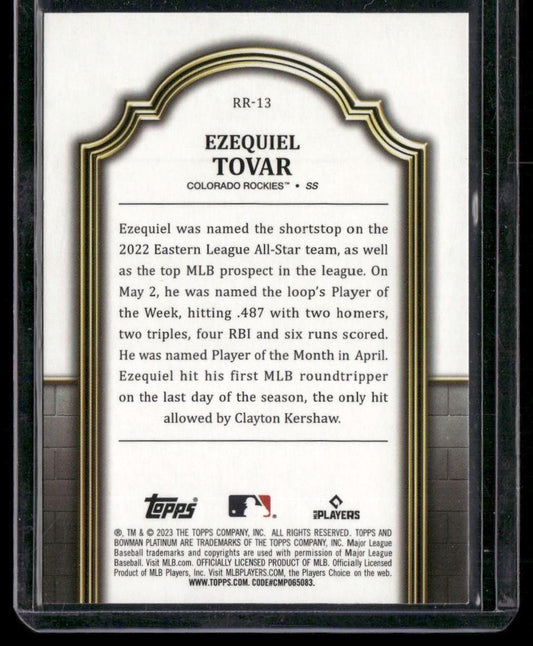 2023 Bowman Platinum #RR-13 Ezequiel Tovar Renowned Rookies