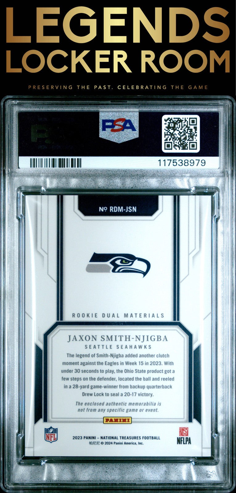 2023 Panini National Treasures Rookie Jaxon Smith-Njigba 11/11!! PSA 8