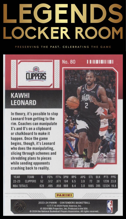 2023-24 Panini Contenders #80 Kawhi Leonard Season Ticket Retail