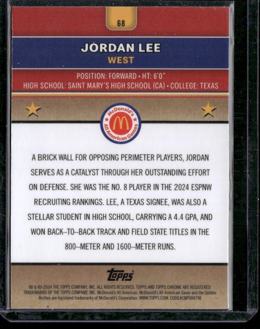 2024 Topps Chrome McDonald's All-American #68 Jordan Lee