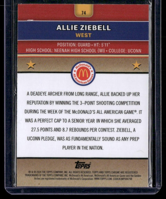 2024 Topps Chrome McDonald's All-American #74 Allie Ziebell